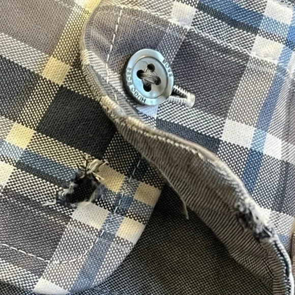 Hugo‎ Boss Lukas 2 Long-Sleeve Plaid Button-Up Shirt Men's Size Large - Picture 12 of 14